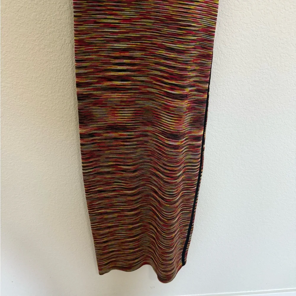 SANDRO Paris Roselia Knit Bodycon Black Red Space Dye Tank Dress Size 2 - Picture 12 of 15